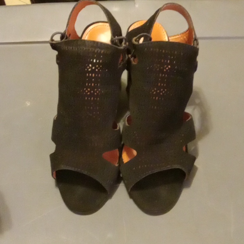 Shoe land chunky heeled sandals black